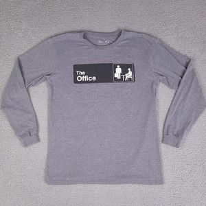 The Office T-Shirt Mens‎ Large Gray Long Sleeve Dwight Michael Graphic Tee